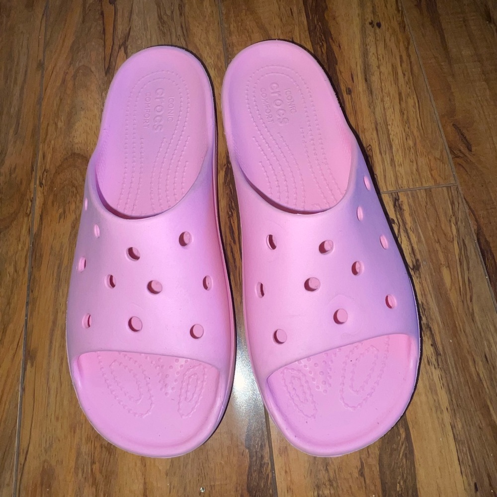 Pink Croc Slides